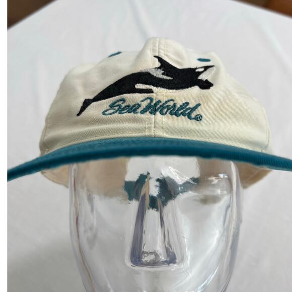 Vintage Seaworld Embroidered Orca Whale Snapback Hat Shamu Retro - Picture 9 of 9